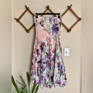 asymmetrical floral midi skirt | anthropologie